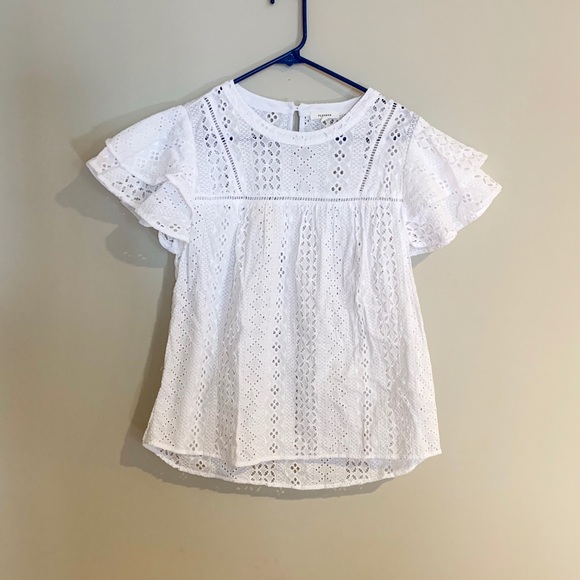 ruffle eyelet top